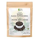 True Organic Ceylon Black Peppercorns Whole 16 Oz - USDA & Kosher Certified , Gluten-Free & Non-GMO Peppercorns , Pure Ceylon Premium Quality & Perfect for Grinder Refill [ Bulk , 1 lb ]