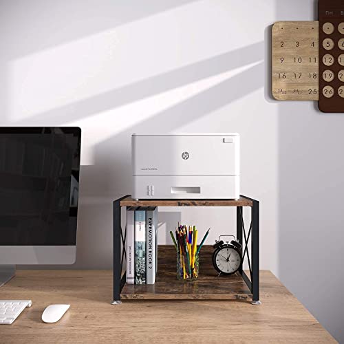 OROPY 2 Tier Desktop Storage Organizer Shelves, Vintage Office Desk Display Stand for Printers, Fax Machines, Copiers, Books and Office Supplies - Thumbnail 4