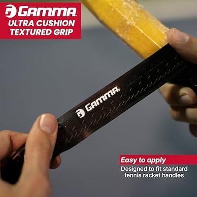 GAMMA Sports Tennis Racquet Ultra Cushion Replacement Grip Contoured Multi Black with Textured Perforations for Enhanced Absorption, Comfort, and Control