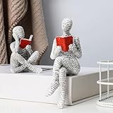 VISTORA Reading Women Figurine Resin Abstract Sculpture for Entrance Shelf Bookshelf Style B