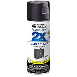Rust-Oleum 249127 Painter’s Touch 2X Ultra Cover Spray Paint, 12 oz, Flat Black