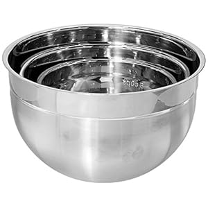 KitchenGrips Stainless Steel Mixing Bowl 3piece/Set 1.5, 3, 5 Quart