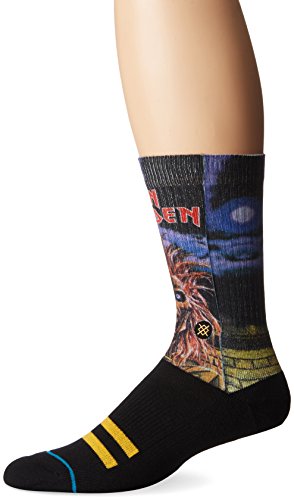 Stance Men's Iron Maiden Crew Sock, Black, L