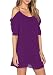 Aolakeke Women's Chiffon Cut Out Cold Shoulder Spaghetti Strap Mini Dress Top