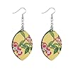 Wooden beaded earrings for women African wood hoop christmas Dangle Earrings Fashion Jewellery Gift Supplies Margay Phlox Genesis Misty Rose aretes de madera para mujer #1