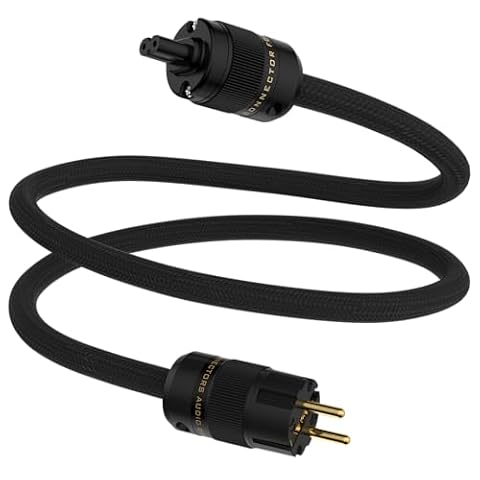 Tertullus HiFi High End kabel zasilający C7 kabel zasilający HiFi Audio kabel urządzeń zimnych z wtyczką Schuko i wtyczką urządzeń zimnych (P104-c7, 1m)