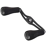 VISPREA リール パーツ ベイトリール ハンドル シマノ Shimano ダイワ Daiwa アブガルシア Abu Garcia に適合する EVA ノブ アルミ合金 クランク カスタムパーツ 交換用 yu376 (黒色)