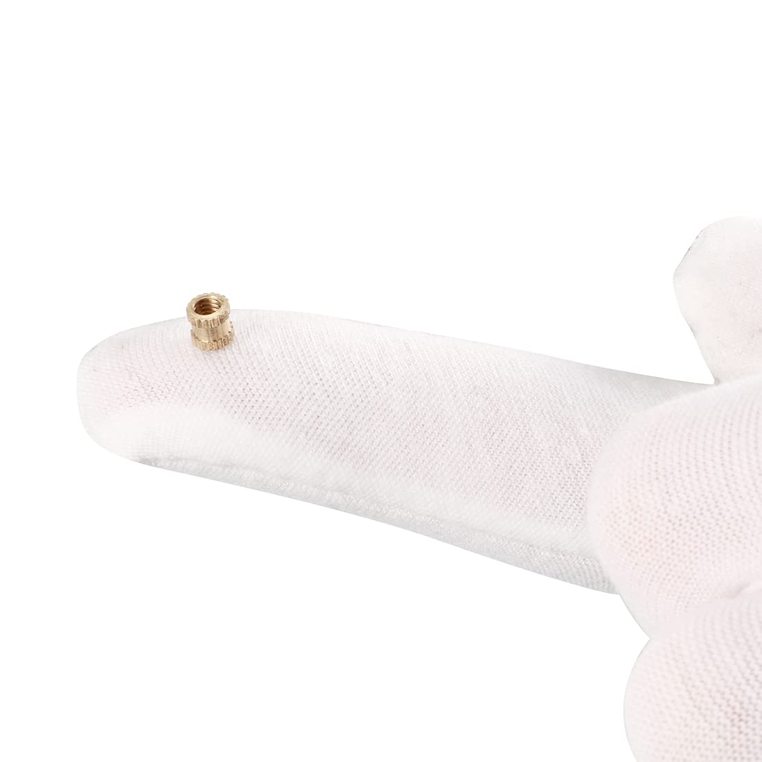 sourcing map M3 x 4 mm (l) x 4 mm (od) Tuercas de inserción de inserción roscada de latón moleteadas 100 pcs