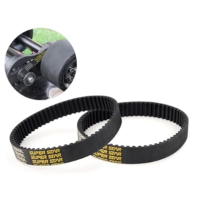 YIBEICO 2Pcs Skateboard Drive Belts for Meepo Voyager/Envy/Hurricane Carbon/Hurricane Bamboo/Flow/NLS, Durable 15mm Width HTD-5M Wheel Belt Skateboard Kit (245-5M)