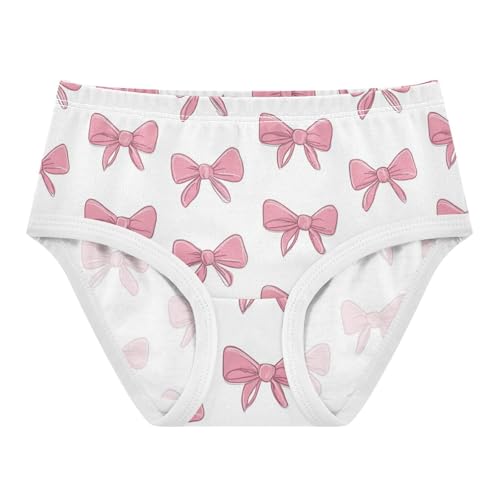 Wusikd Pink Bows (3) Girls' Underwear Cotton Girls Briefs Soft Toddler Underwear 2T