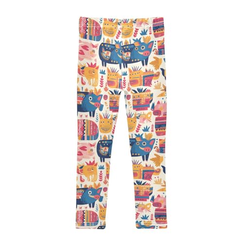 Hand Drawn Cute Pig Heads Kids Baby Girls Cotton Pants Fashion Full Length Dance Pants Running2