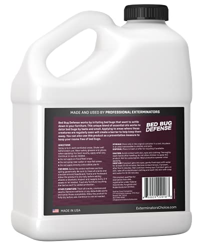 Exterminators Choice Bed Bug Defense | Bed Bug Repellent Spray | Gallon | Bed Bug Treatment For Bedding, Carpet, Furniture And Backpacks #TOP1