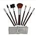 CyberStyle(TM) 7pcs Brown Professional Cosmetic Makeup Make up Brush Brushes Set Kit with Silver Bag Case