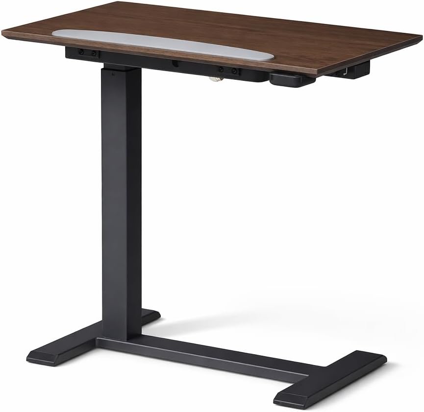 Home Zone Living Height Adjustable Electric Desk, USB-C Rechargeable Battery Powered Bedside Table with Tilt Top, Rolling Mobile Laptop Stand, 26.3 to 42.5 in Height