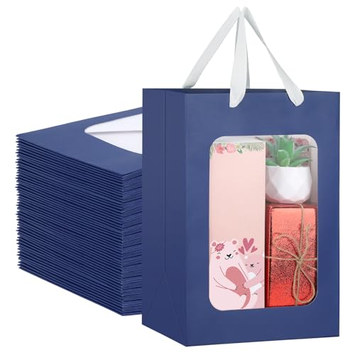 Sac cadeau avec fenêtre transparente lot de 50 pour boutique et emballage fleurs EUSOAR