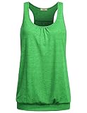 Miusey Womens Exercise Tops,Stylish Soft Racerback Tank Flattering Biker Jogger Runner Tri Blend Tee