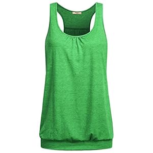 Miusey Womens Sleeveless Round Neck Loose Fit Racerback Yoga Tank Top