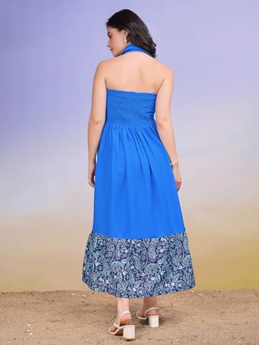 Image of PURVAJA Women's Maxi Cotton Blend Dress (Floe-236-240)
