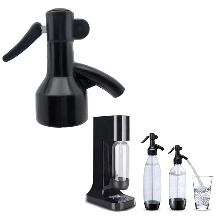 fizz saver soda bottle dispenser siphon sifon compatible with Sodastream bottles and other soda maker brands replacement cap(black)