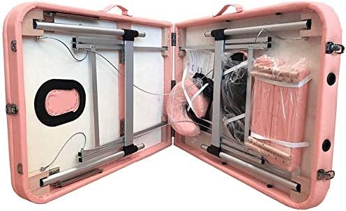 Miniatura 6 de ANGEL USA Mesa de masaje portátil de aluminio de 3 secciones de 84 pulgadas de L, tatuaje de cama de spa facial con estuche de transporte gratis