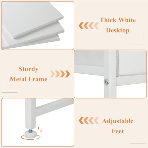 Dmticoasis Small Vanity Desk with Mirror, Compact Makeup Desk for Small Spaces,Modern Dressing Table with 2 Drawers,28.4 Inchs White Vanity with Storage for Girls and Women