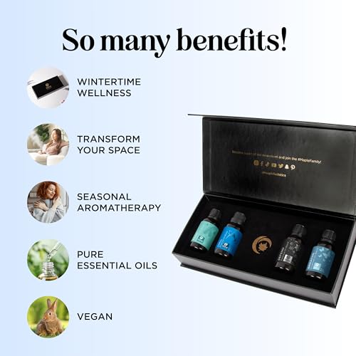 Image of Winter Essential Oils Set for Diffuser - Large 100% Pure Holiday Essential Oil Blends Gift Set with Frost Chill Defend and Breathe Blends - Perfect Aromatherapy Gift for All Occasions (4x30mL)