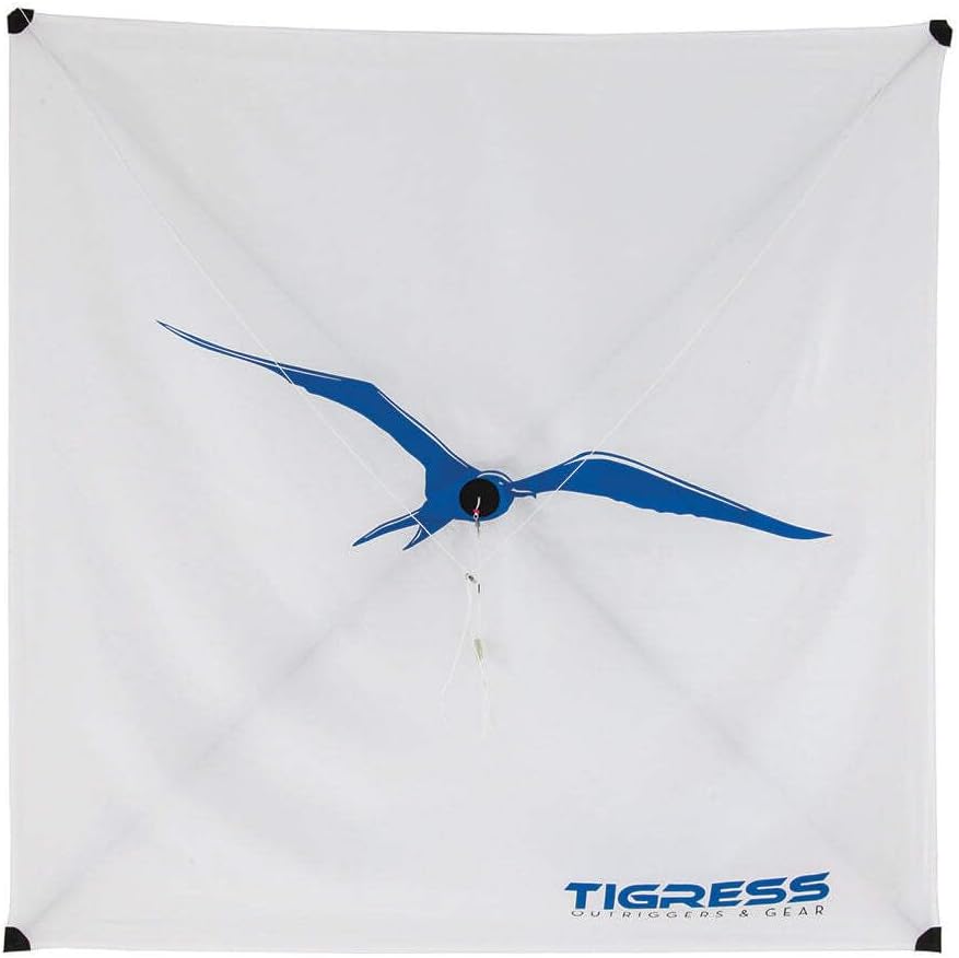 Tigress Fishing Kite, Sturdy Offshore Fishing Kite Constructed of 100% Carbon Graphite, Includes Extra 5th Spar