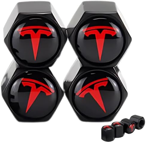 TACTILIAN Red Tire Valve Stem Caps for Tesla Model 3, S, X, Y Tir...