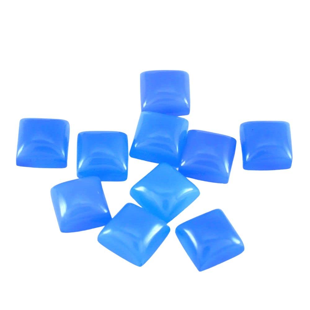 Natural Blue Chalcedony at Wholesale Lot (Rs 22.5/carat) Fine Quality Square Shape Loose Gemstone for Reselling Astrologers Jewellers Crystal Healing Astrological mithun Gemini Rashi-image-29