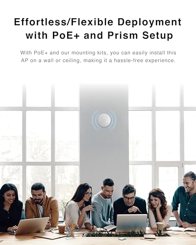 Image of BROWAN WiFi 6 Ceiling Mounted AX6000 Enterprise Access Point (MI12) with OFDMA MU-MIMO Mesh, PoE+ Powered for Business & Home | PoE Injector Not Included