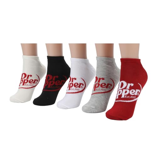 Bioworld Dr. Pepper Logo Women’s 5-Pair Pack Ankle Socks