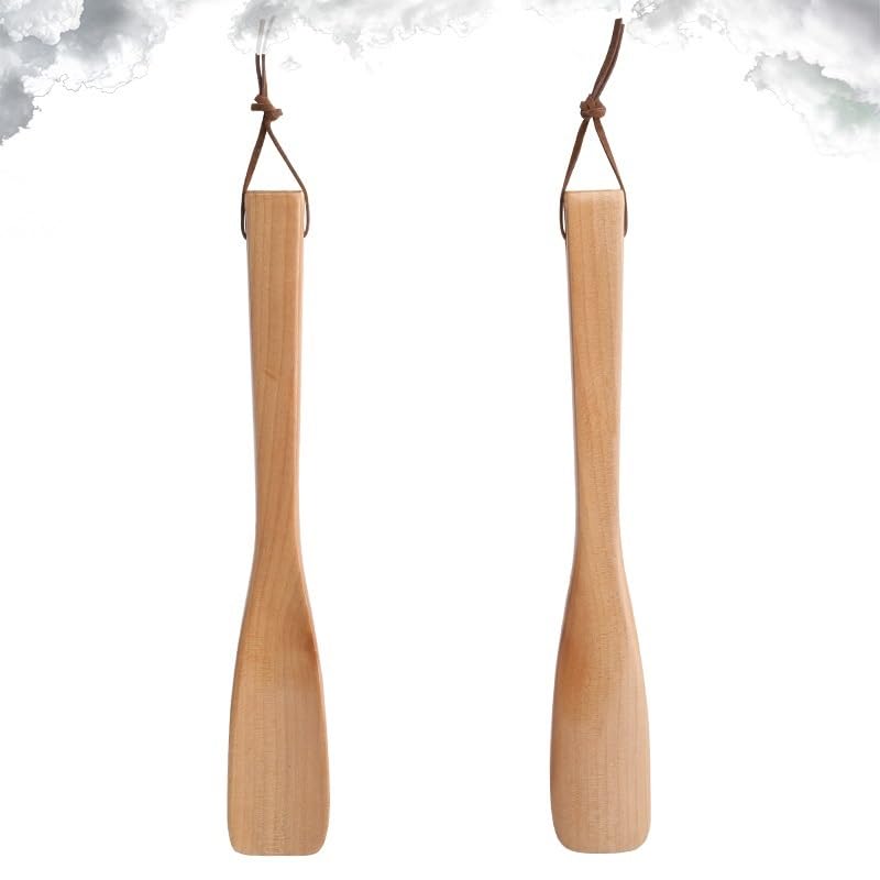 Calzador largo extractor de zapatos de madera maciza 4