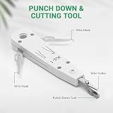 SGILE Kit di Attrezzi per Rete, Pass Through RJ45, Pinza Crimpatrice per Cat5, Cat6, Cat7, Pinza Spellafili, Tester di Rete, Universale RJ45/RJ11/RJ12, Include 50 Connettori CAT6 - 8