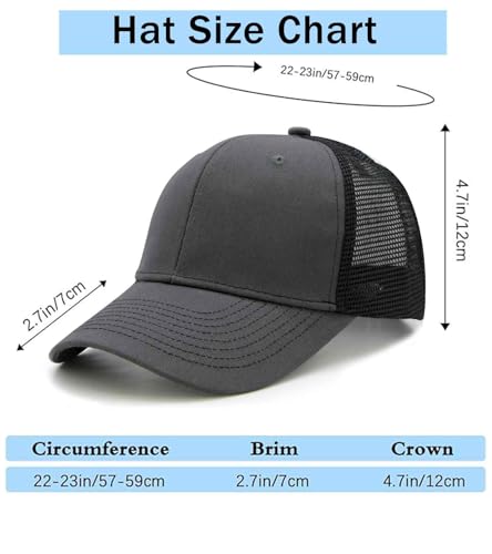 Image of 2-Pack Breathable Mesh Snapback Trucker Hats, Adjustable Baseball Caps for Men Women, Cotton-Poly Twill Outdoor