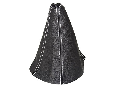 Schaltsack/Schaltmanschette aus echtem Leder, schwarz mit weißer Naht Schaltsack/Schaltmanschette aus echtem Leder, schwarz mit weißer Naht