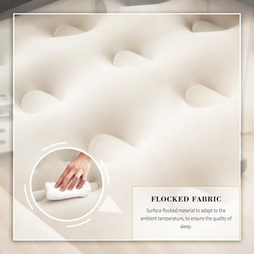 Image of King Size Air Mattress Inflatable Bed with Headboard and Pillows,Blow Up Sofabed