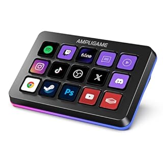 FIFINE AmpliGame Stream Controller with 15 Macro Keys, Streaming Keyboard with Trigger Actions in OBS/Twitch/YouTube/Streamlabs, Shortcut Buttons Keypad Works with Mac and PC-D6