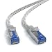 Produktbild JAMEGA - 4m CAT 7 Netzwerkkabel Gigabit Ethernet Lan Kabel in transparent | 10000 Mbit s | Patchkabel Cat.7 Rohkabel S FTP PIMF Schirmung mit RJ45 Stecker | Switch Router Modem Access Point