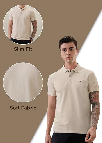 Image of Nostrum Cotton Half Sleeve T-Shirt for Men Boys, Regular Fit, Cherry, Stylish Mens T-Shirts, Polo T Shirt for Man, Collar T Shirts for Men