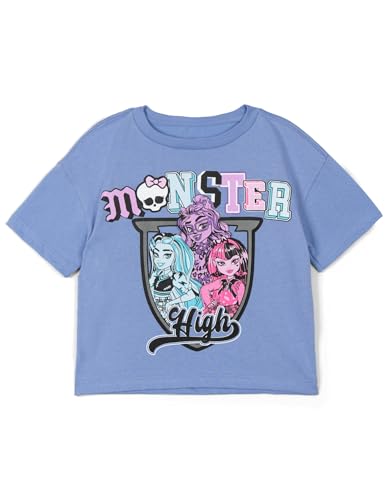 Monster High Little Girls Boxy T-Shirt Periwinkle Blue 7-8