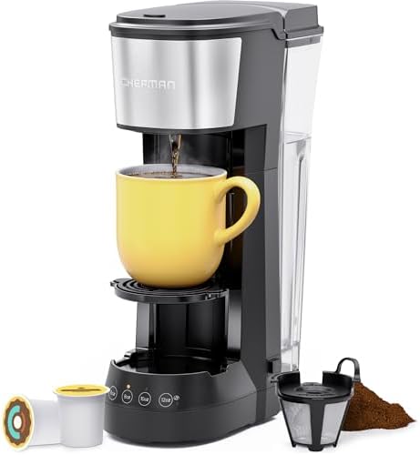 CHEFMAN Single Serve Coffee Maker, K Cup Coffee Machine: Compatible with K-Cup Pods and Ground Coffee, Brew 6 to 12oz Cup Drip Coffee Maker, 40oz Water Reservoir, Cup Lift, Filter Included - Thumbnail 3