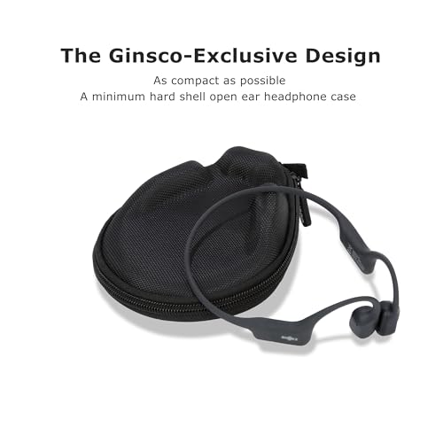 Ginsco Universal Bone Conduction Headphone Case Compatible with SHOKZ New OpenRun Pro 2/Pro 2 Mini/OpenRun/OpenSwim Open-Ear Sport Headphones, Compatible with MRYTKY/BAICLUD/CXK/Ogogrs etc (Black)