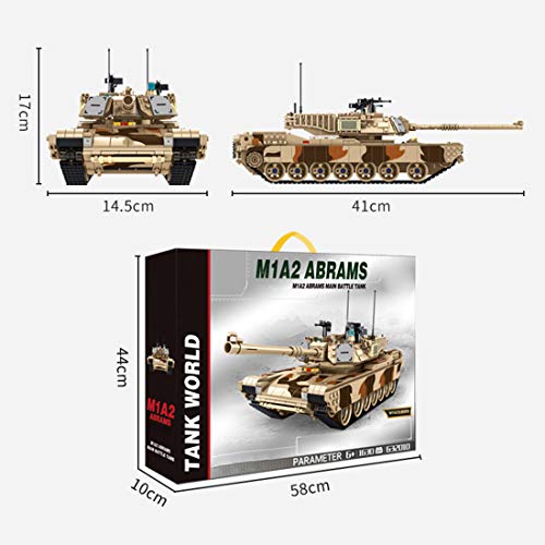 Flye Militär Panzer Bausteine für M1A2 Abrams Main Battle Tank, 1630 Klemmbausteine Militärischer Panzer Bausteine Kit… – Bild 3