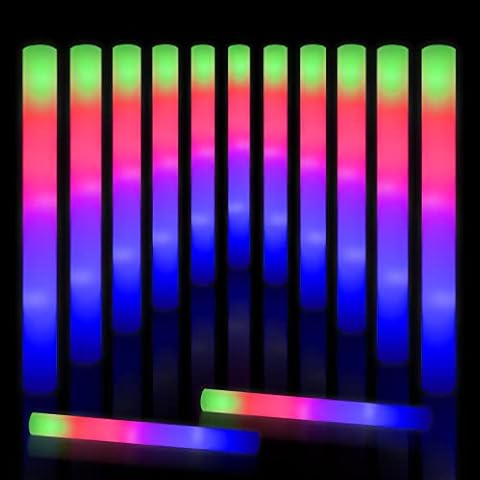 Taotuo Glow Stick Bulk 42 Pcs LED Foam Glow Sticks Party Supplies with 3 Flashing Modes,Valentines Day Gifts Glow Sticks Party Pack, Glow in Dark Party Supplies for Wedding, Raves, Concert,Christmas Cover