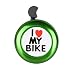 AD Green I Like My Bike Bell - Bicycle Bell - Loud Aluminum Bike Horn Ring Mini Bike Accessories for Adults Men Women Kids Girls Boys Bikes