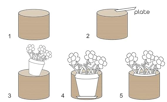 Image of [Set of 3-6 inch,8 inch,10 inch inch, Round, Beige & White] Handwoven Soft Jute Plant Basket with Handle | Eco-Friendly, Naturally Reshapes After Filling | Ideal for Organization & Planter Cover