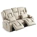 Produktbild SAMERY Relaxsessel mit Liegefunktion Fernsehsessel Manuell Verstellbar, Zweisitzer Sofa Kinosessel 2 Sitzer Sofa TV Sessel Heimkino mit Getränkehalter/Schublade/Buchse, Stoffbezug