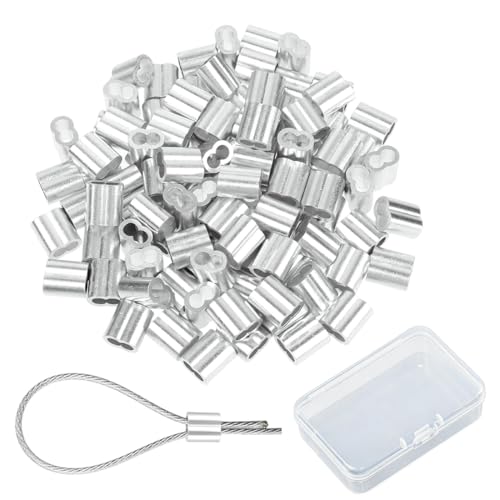 GHPKOTW 150 Pcs 2mm Manchons De Presse Professionnel, Manchons À Sertir En Aluminium, Manchons De Serrage, Manchons De Serrage En Aluminium, Pour Câble D'Expansion, Câble De Bâche, Câble En Caoutchouc