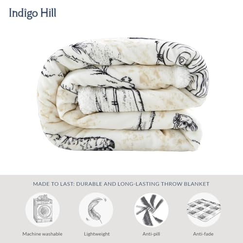 Image of Paseo Road Indigo Hill by HiEnd Accents Farm Life 54x68 Brown Throw Blanket