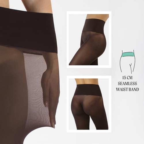 Image of CALZITALY Seamless Tights, 50 DEN High-Waist Pantyhose with no seams, Multi Color Opaque Tights - S, XXL, Italian Hosiery